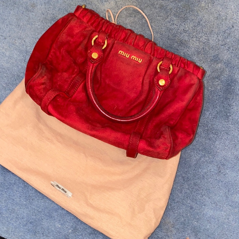MIU MIU Suede red purse!